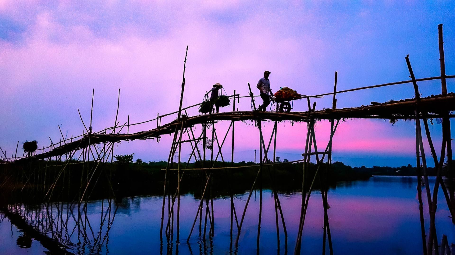 Purple sky at sunset