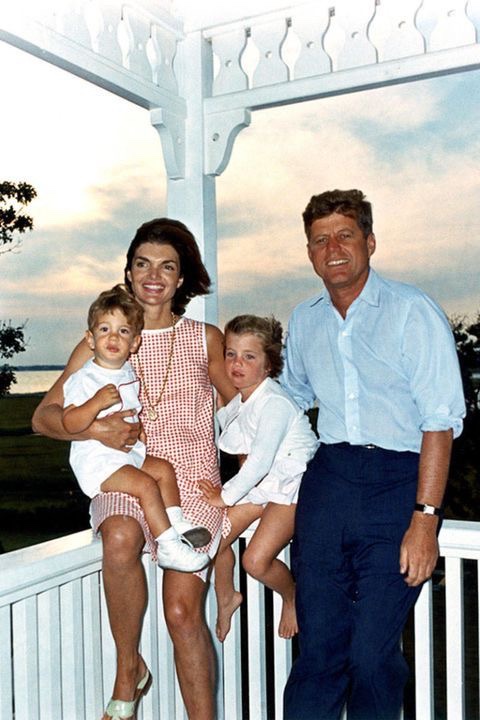 Jackie Kennedy in Lilly Pulitzer and Jack Rogers sandals. 