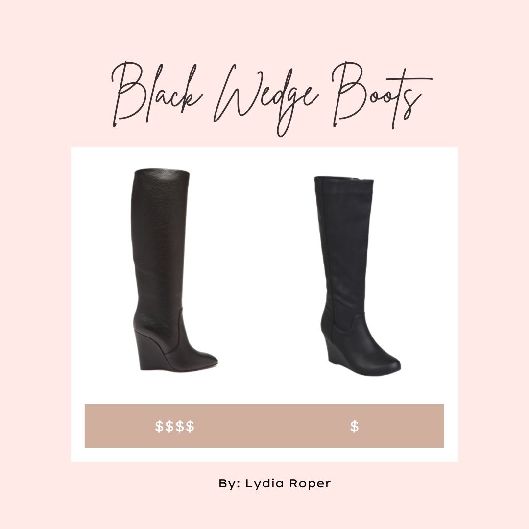 Black Wedge Boots
