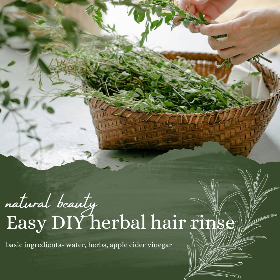 easy DIY herbal hair rinse