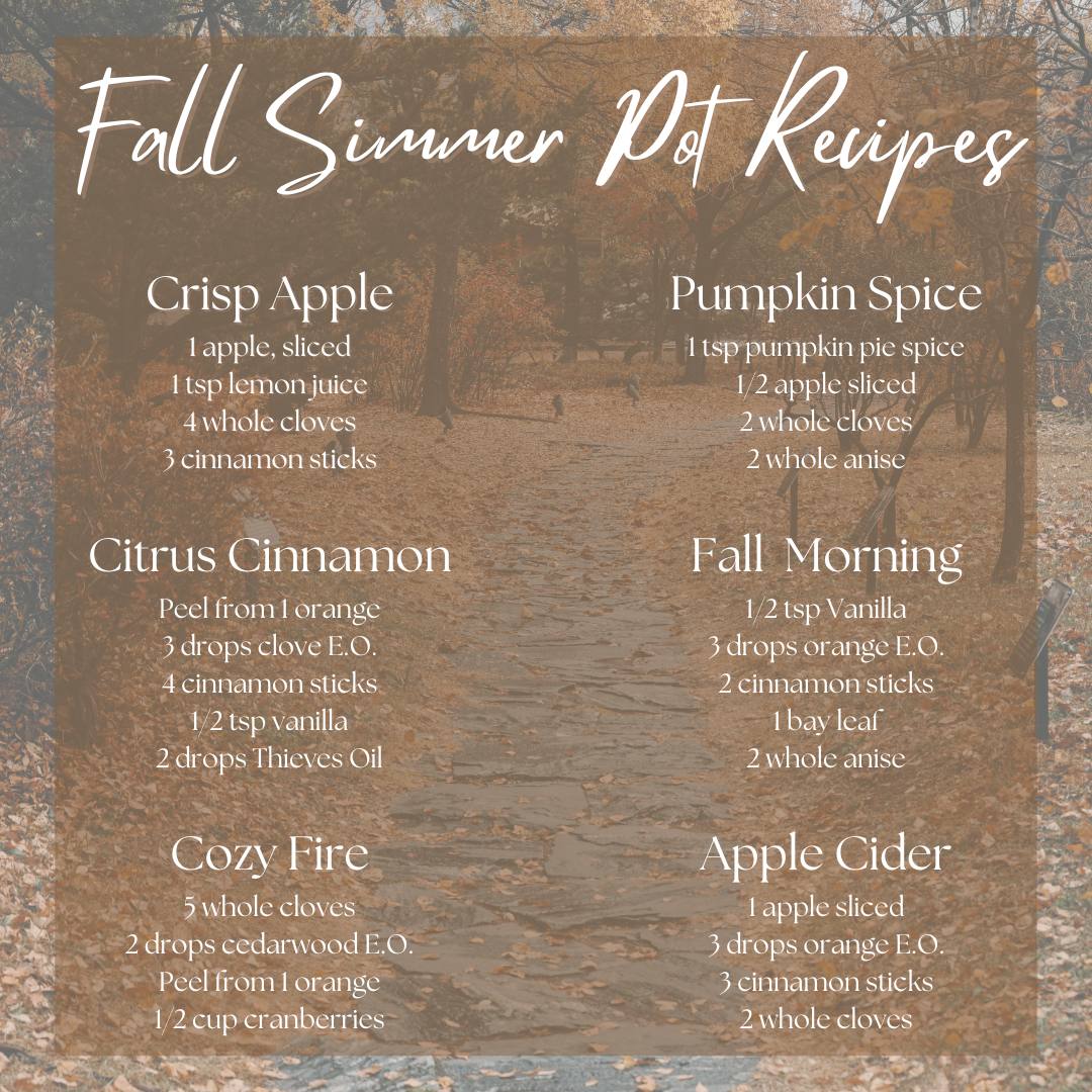 collection of fall simmer pot recipes