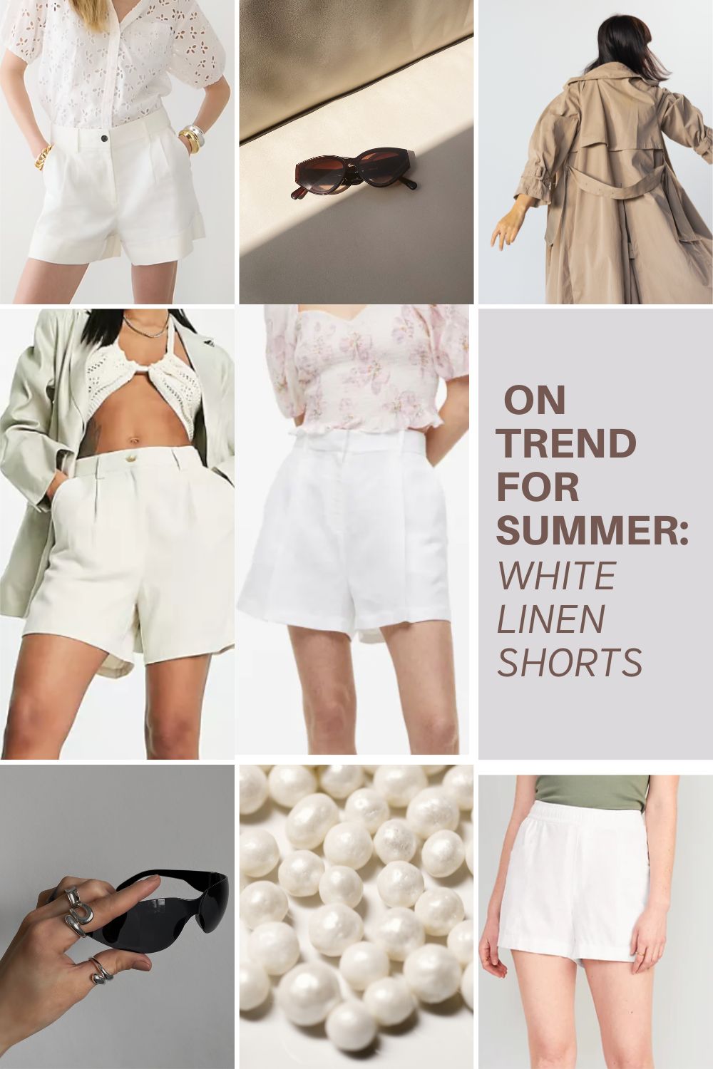 summer trends: white linen shorts